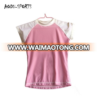 Custom short sleeve pink kids spandex t-shirts